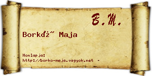Borkó Maja névjegykártya
